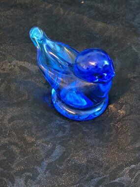 TERRA STUDIOS "Bluebird of Happiness" Collectible Blue Glass Bird (2016)